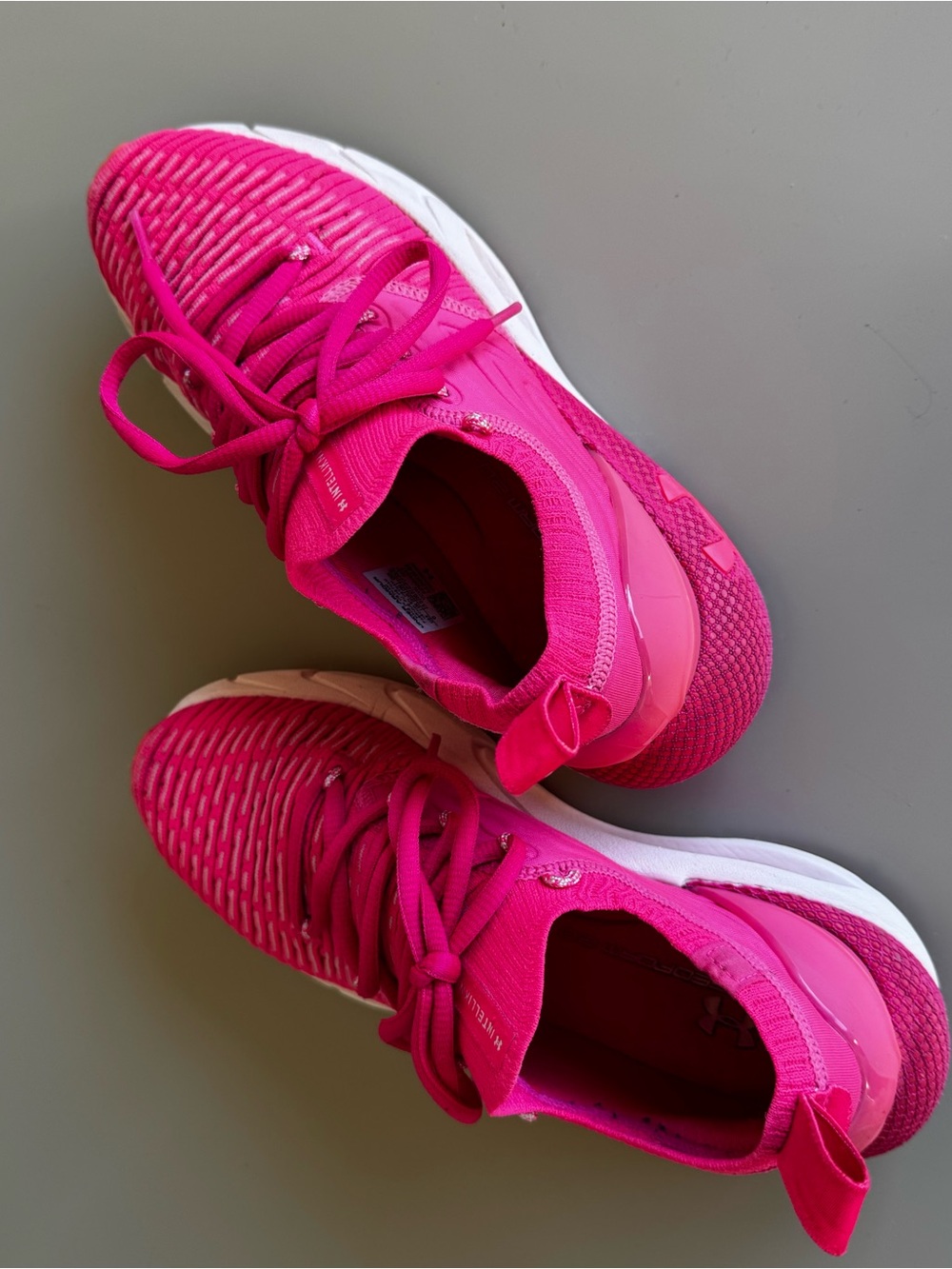 Under Armour Women's Bright Pink Knit Running Sneakers